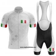2020 Abbigliamento Ciclismo Italia Bianco Manica Corta e Salopette (2)
